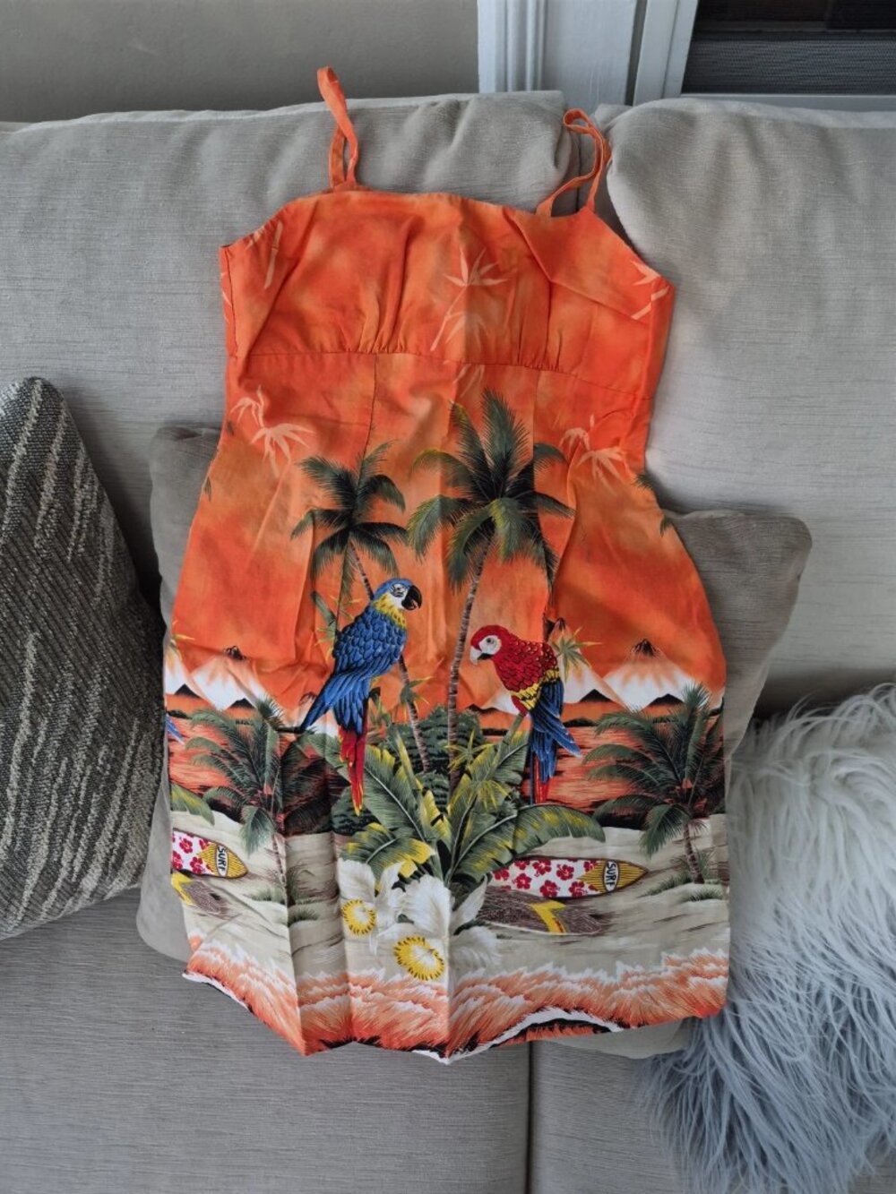 Ky's hawaiian orange dress girls size 8